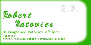 robert matovics business card